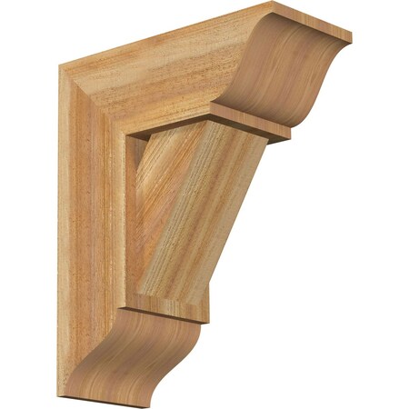 Ekena Millwork Traditional Traditional Rough Sawn Bracket w/ Offset Brace, Western Red Cedar, 8"W x 18"D x 22"H BKT0806X18X22TRA01RWR